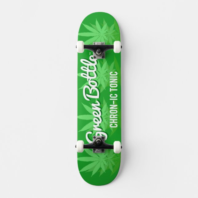 Grüner Flaschenblattentwurf Skateboard (Vorderseite)