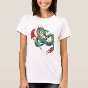 Grüner fliegender Drache T-Shirt