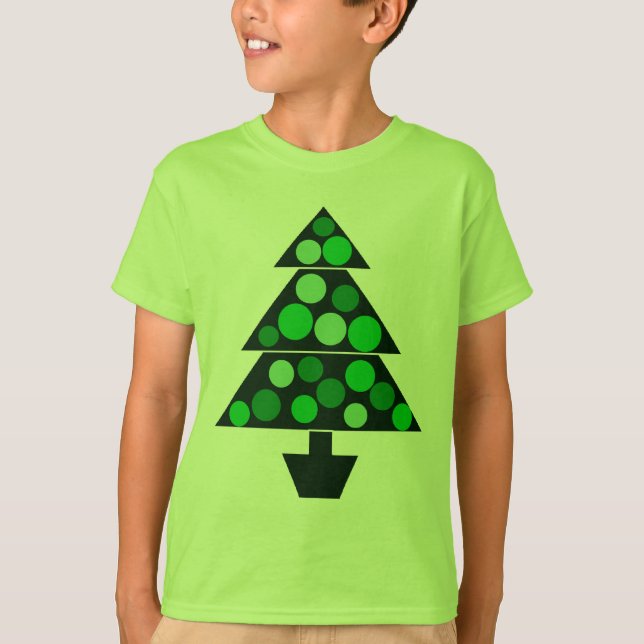 Grüner Flitter-Weihnachtsbaum - KinderT - Shirt (Vorderseite)