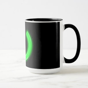 Grüner Flourescent Power-Neonknopf Tasse