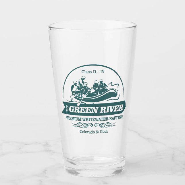 Grüner Fluss (Rafting2) Glas (Vorderseite)