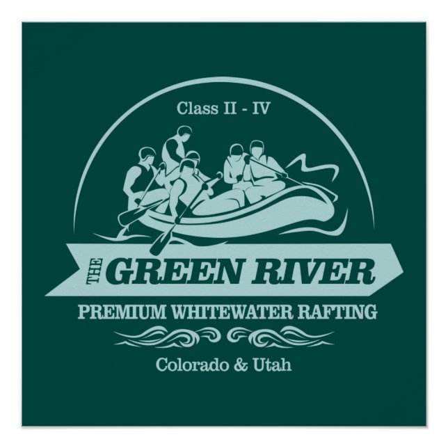 Grüner Fluss (Rafting2) Poster (Vorderseite)