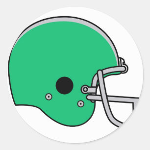 Grüner Football-Helm Runder Aufkleber