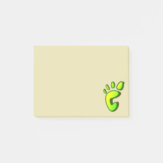 Grüner Footprint Post-it Klebezettel (Vorderseite)