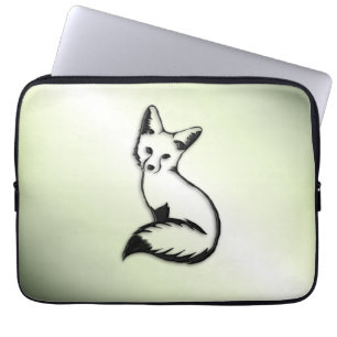 Grüner Fox   Laptopschutzhülle