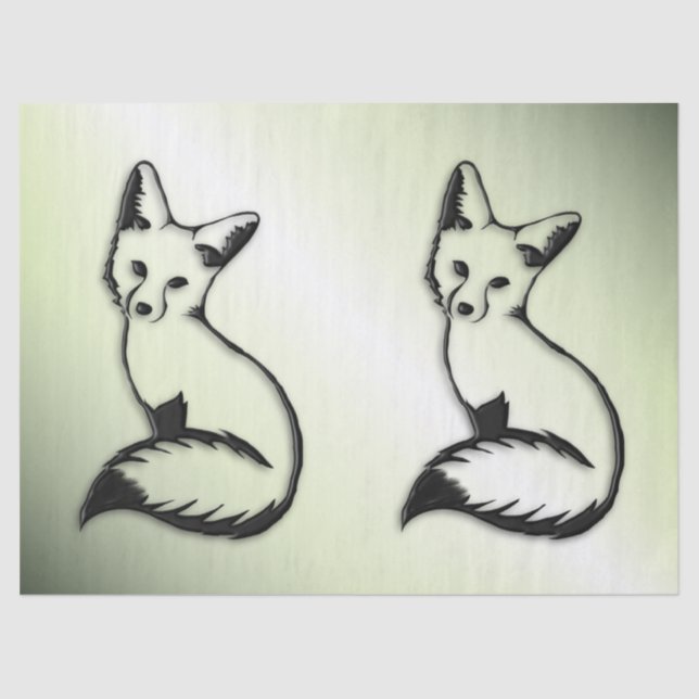 Grüner Fox Seidenpapier (Vorderseite)