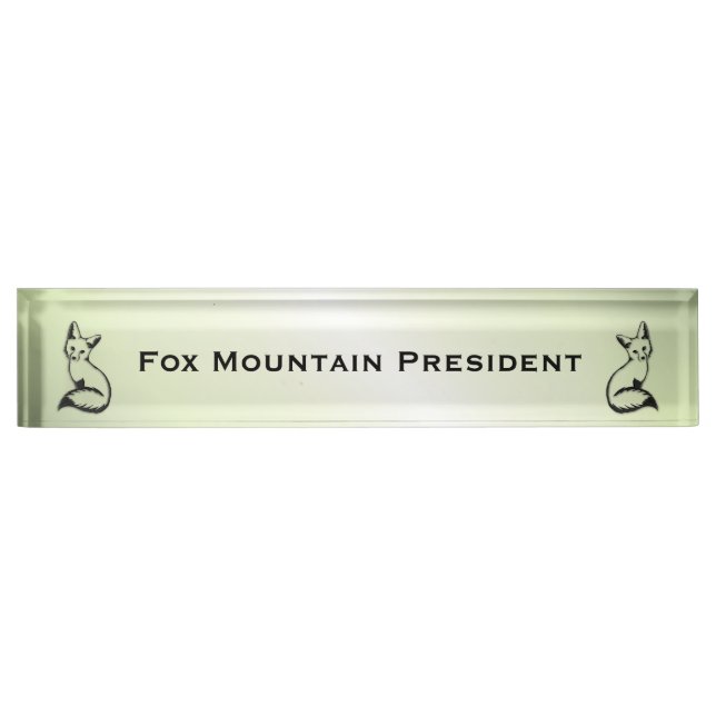 Grüner Fox-Text, auf den abgestimmt Namensplakette (Vorderseite)