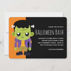 Grüner Frankenstein-Monster Halloween Einladung