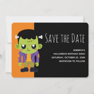 Grüner Frankenstein-Monster-Halloween Save The Date