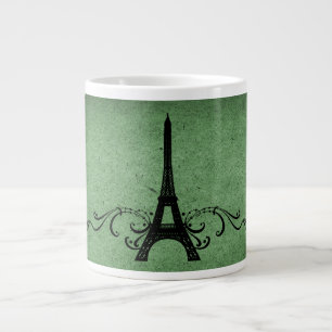 Grüner französischer Vintage-Schwung Jumbo-Tasse