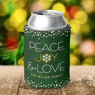 Grüner Frieden Freude Liebe Weihnachten Moderne Sc Dosenkühler
