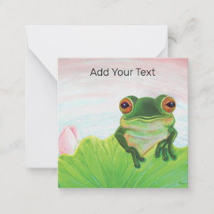 Grüner Frog Entspannend Personalisiert Mitteilungskarte