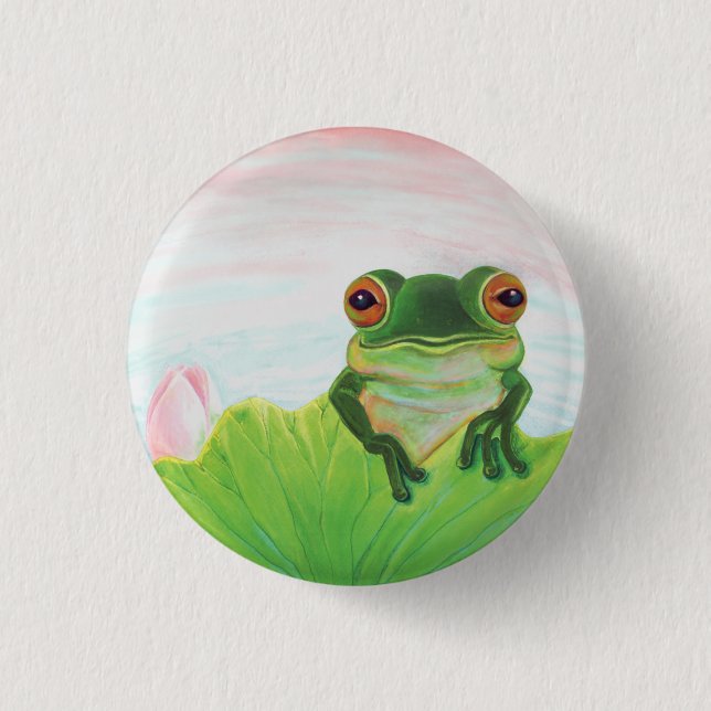 Grüner Frog hinter der Lilientastatur Button (Vorderseite)