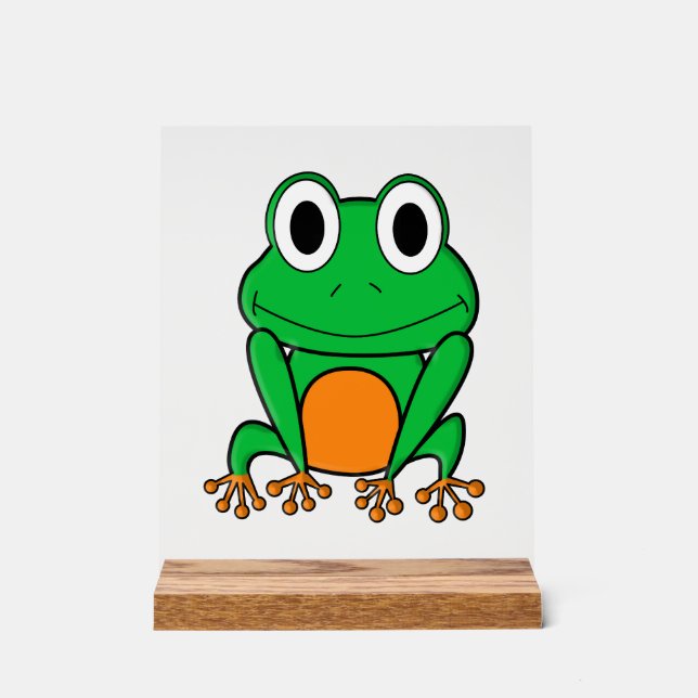 Grüner Frosch Acrylschild (Vorderseite)