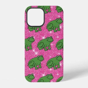 Grüner Frosch Amphibien Tiere Rosa Glitter Fantasy iPhone 12 Hülle