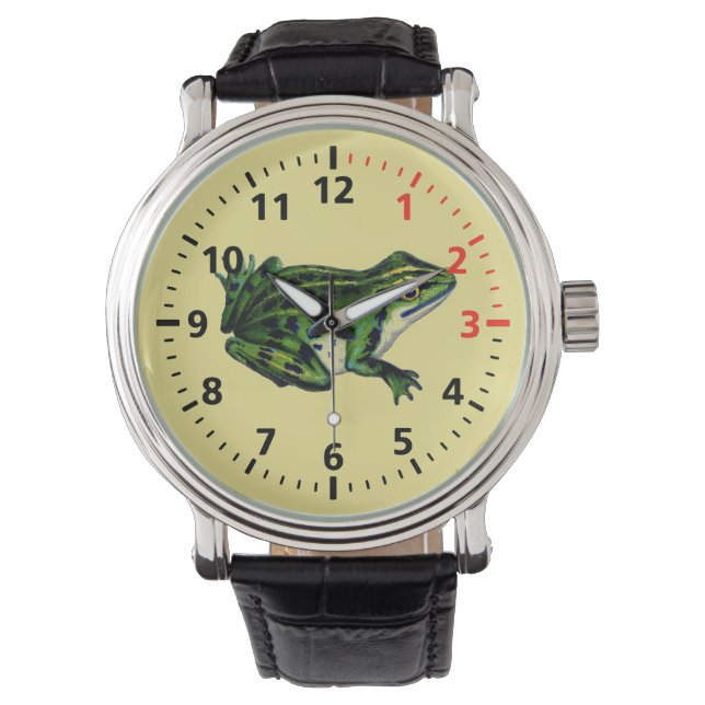Grüner Frosch Armbanduhr (Vorderseite)