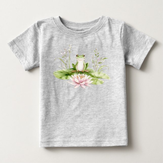 Grüner Frosch Baby T-shirt (Vorderseite)