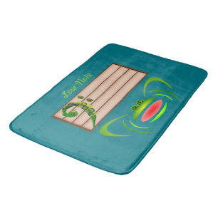 Grüner Frosch Badematte