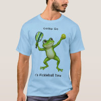 Grüner Frosch beim Pickleball-Spiel