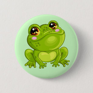 Grüner Frosch Button