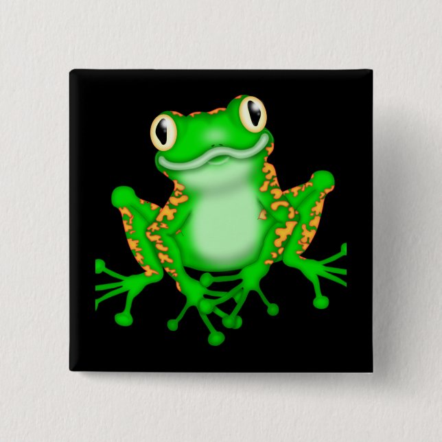 Grüner Frosch Button (Vorderseite)