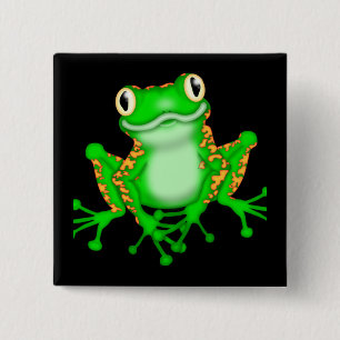 Grüner Frosch Button