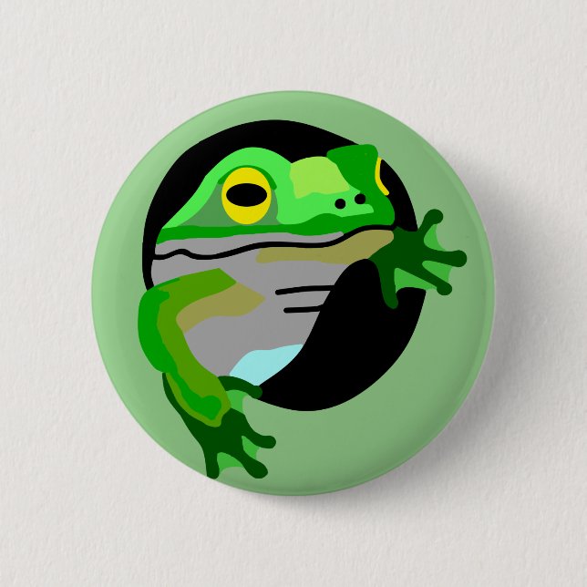 Grüner Frosch Button (Vorderseite)