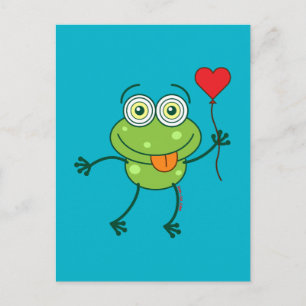Grüner Frosch, der wütend in Liebe fällt Postkarte