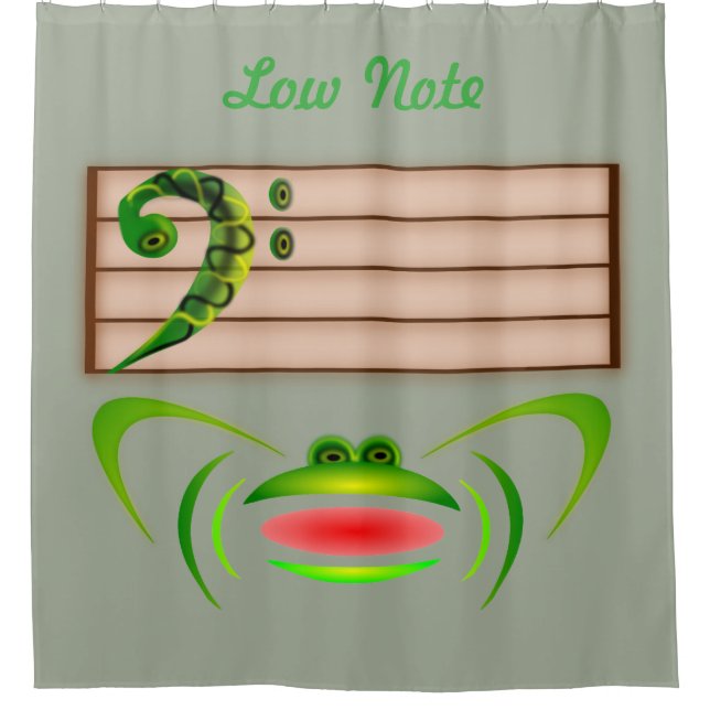 Grüner Frosch Duschvorhang (Vorderseite)