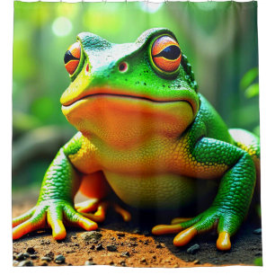 Grüner Frosch Duschvorhang