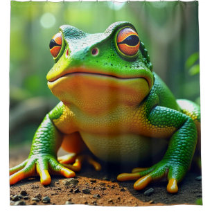 Grüner Frosch Duschvorhang
