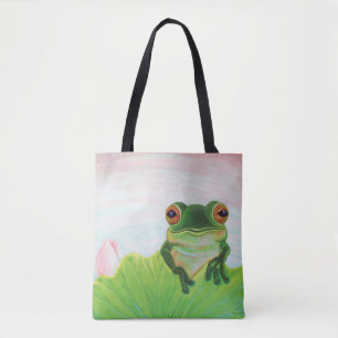 Grüner Frosch Entspannen im Teich