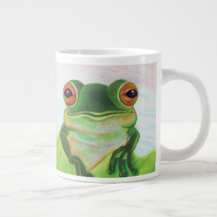 Grüner Frosch Entspannen im Teich Jumbo-Tasse