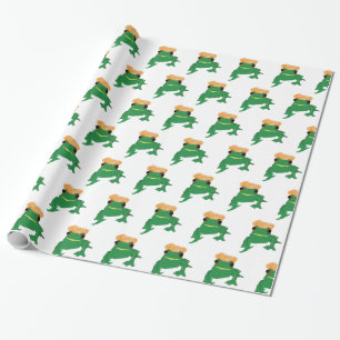Grüner Frosch Geschenkpapier