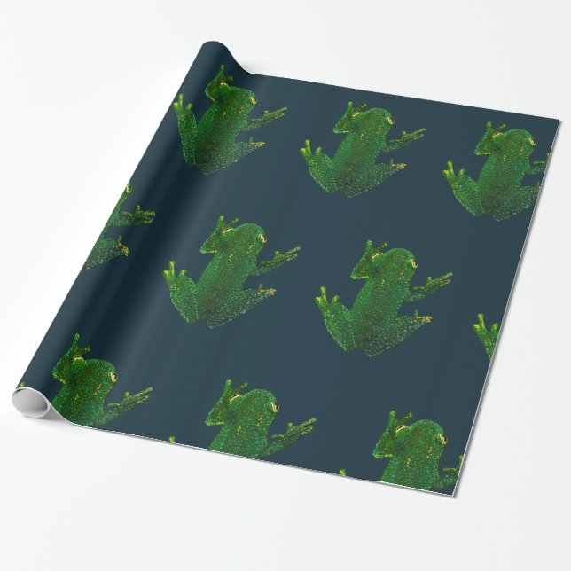 Grüner Frosch Geschenkpapier (Ungerollt)