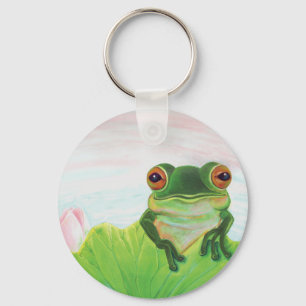 Grüner Frosch hinter dem Schlüsselanhänger der Lil