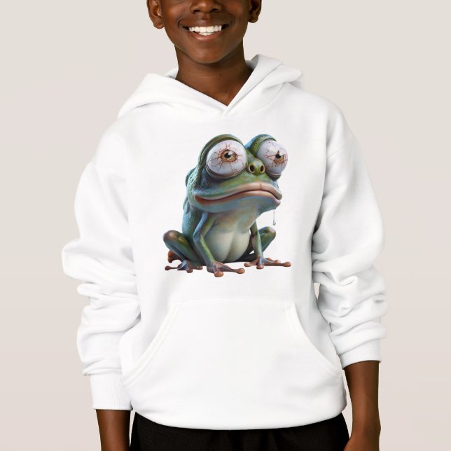 Grüner Frosch Hoodie (Vorderseite)