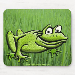Grüner Frosch im Cartoon von Grastieren Mousepad