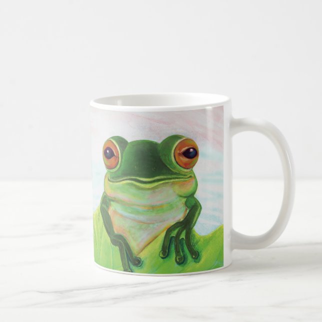 Grüner Frosch im Teich Kaffeetasse (Rechts)