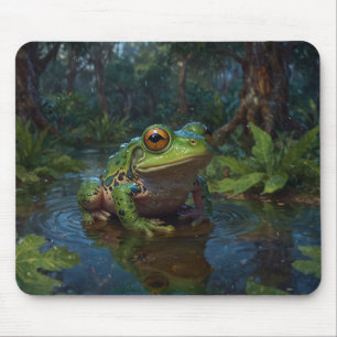 Grüner Frosch in einem Teich Mousepad