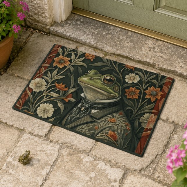 Grüner Frosch in viktorianischer Herrenbekleidung Fußmatte (Von Creator hochgeladen)