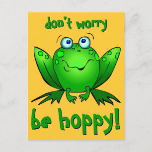Grüner Frosch Keine Sorge, Sei Hoppy Postkarten