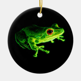 Grüner Frosch Keramikornament