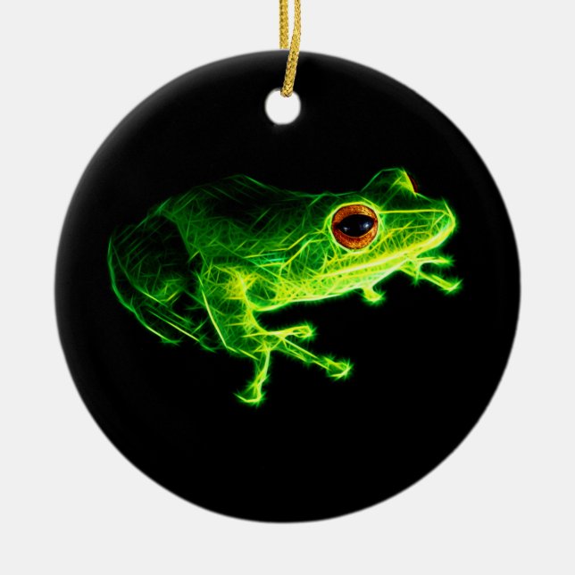 Grüner Frosch Keramikornament (Vorne)