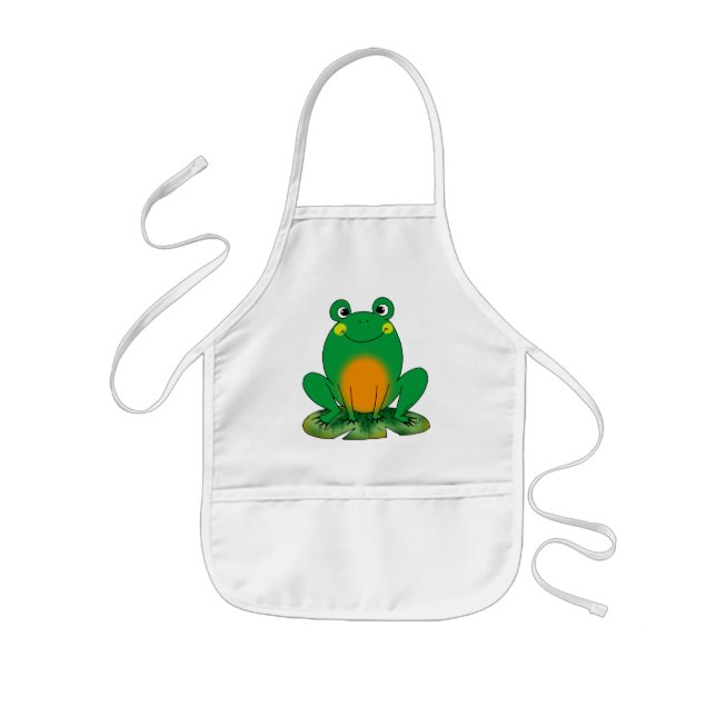 Grüner Frosch Kinderschürze (Vorne)