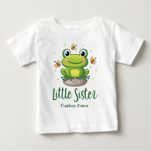 Grüner Frosch Kleine Schwester Benutzerdefinierter Baby T-shirt