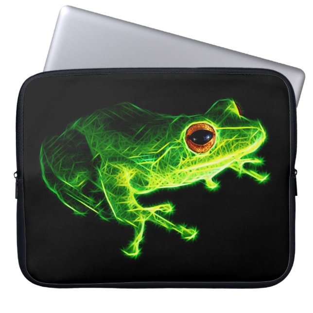 Grüner Frosch Laptopschutzhülle (Vorderseite)