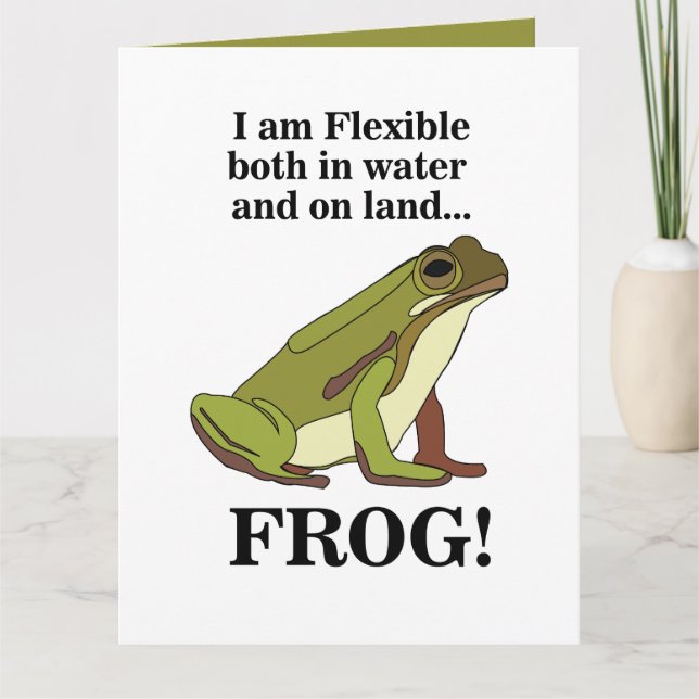 Grüner Frosch Lustig Karte (Vorderseite)