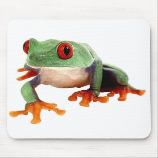 grüner Frosch mit roten Augen Mousepad
