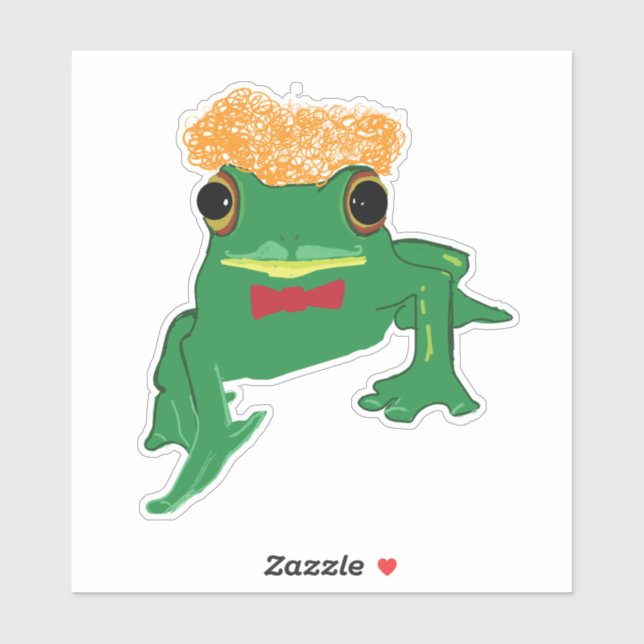 Grüner Frosch Mustaches Aufkleber (Blatt)